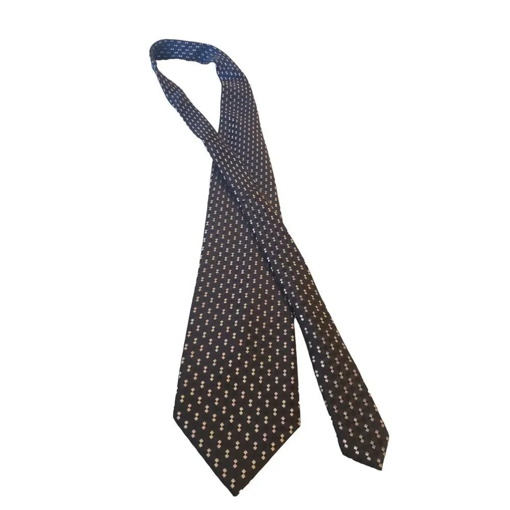 Vitorofolo Men's Neck Black Pink Gray Geometric Design 100% Micro Fiber By Italy